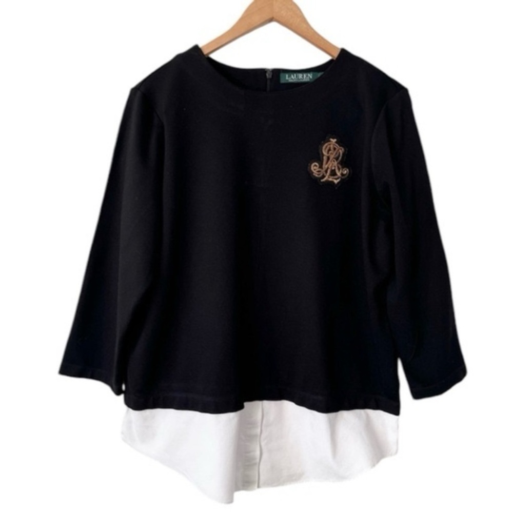 Ralph Lauren Grey and White Layered Sweater